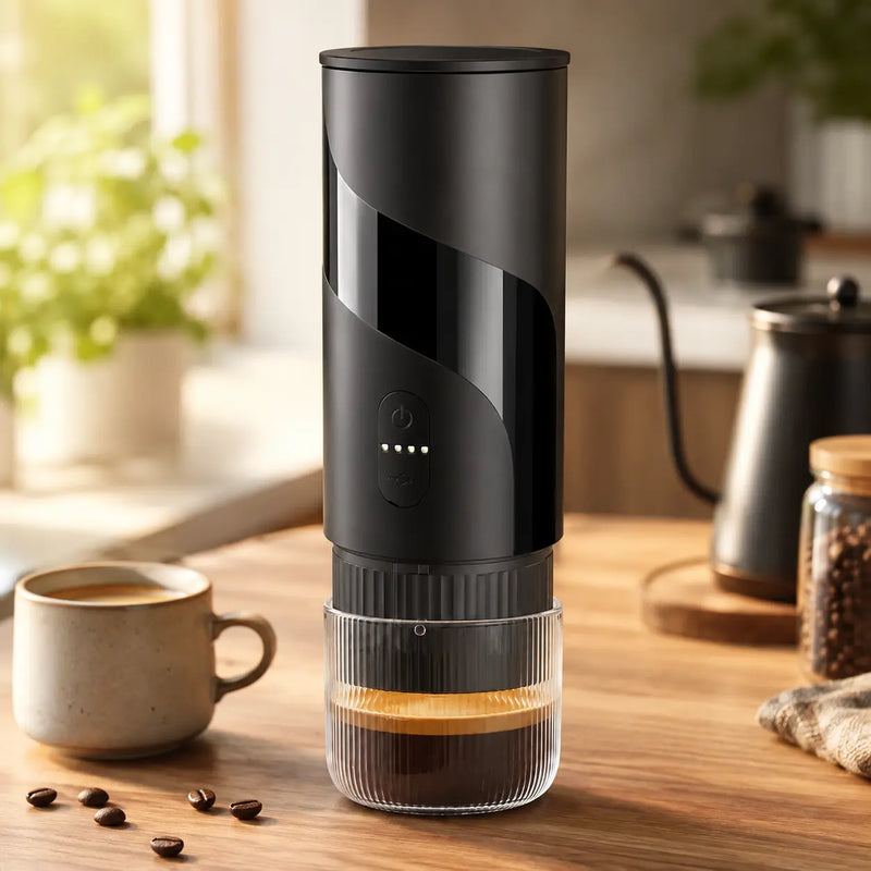 手提式 Espresso 製造器 51mm 2- in-1 地面 & Capsule Black: 地面太空艙 交替角度全滿