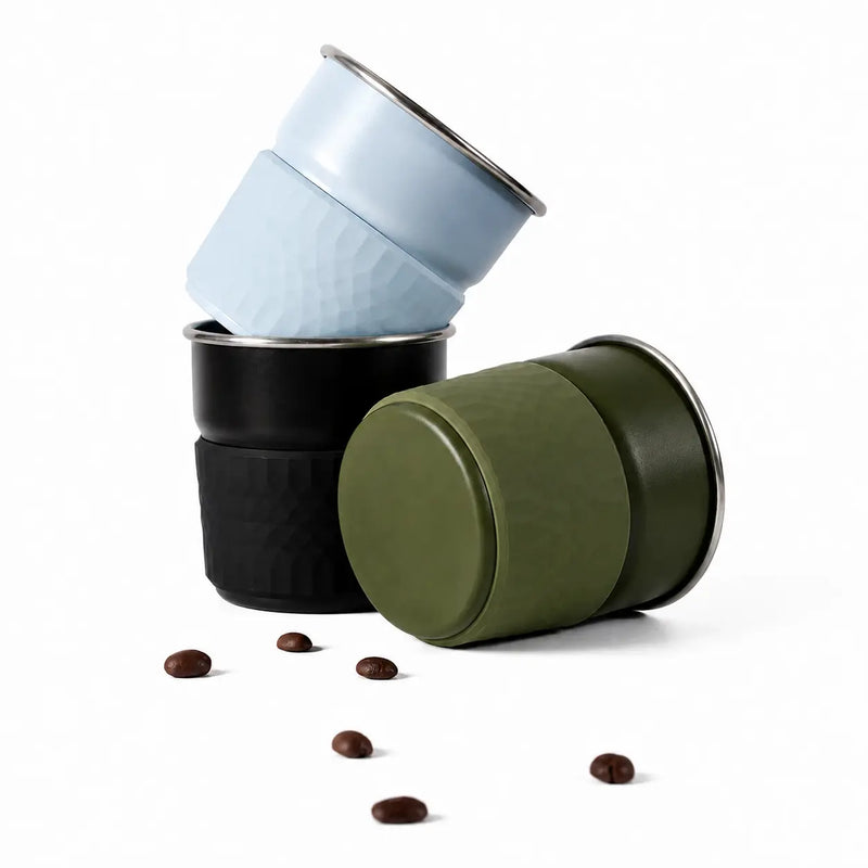 300毫升 與硅酮袖子隔離的咖啡杯: yozcoffee 304不鏽鋼隔熱咖啡杯 300毫升 02 色