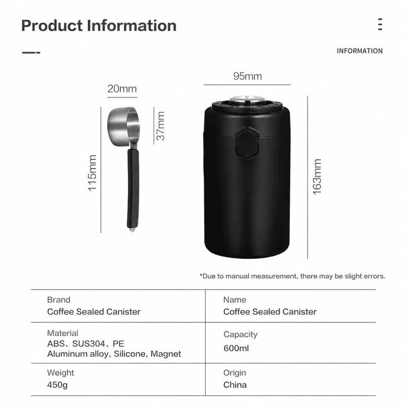 密密的咖啡罐 600ml 304 無汙的鋼鐵濕度: yozcoffee 600毫升 防氣咖啡豆罐 溼度 (6)