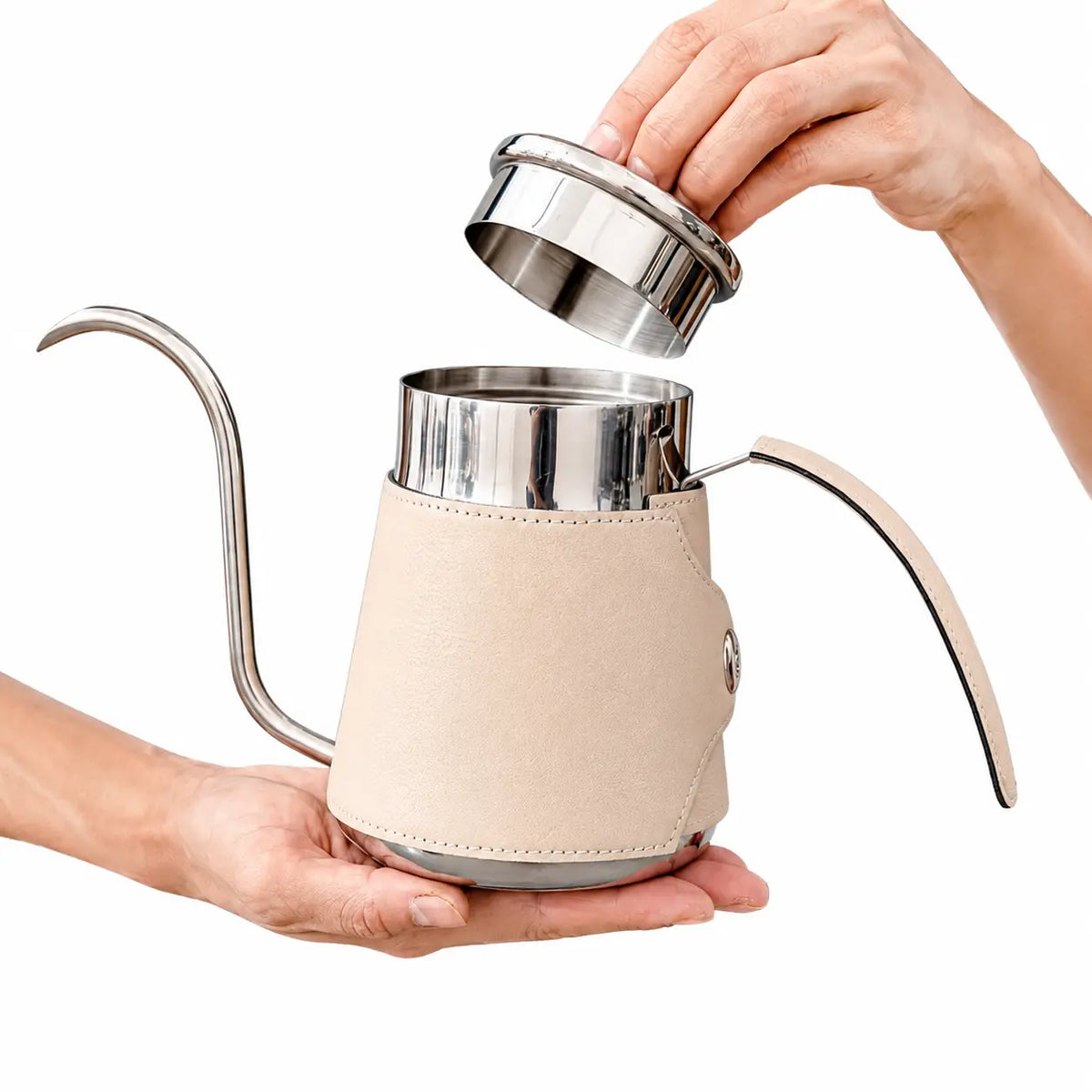 Gooseneck Pour Over Kettle 600/700ml 304 無汙鐵:手持大小參考