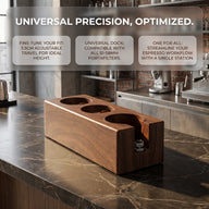 Espresso Tamper Stand 51-58毫米ABS 木種穀物組織者: 通用適合