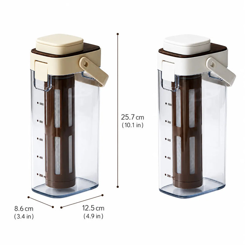 冷布魯咖啡 pincher 1000ml BPA 自由濾鏡 杏仁/ 白: 杏仁大小