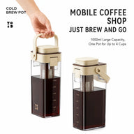 冷布魯咖啡 皮切爾 1000ml BPA 自由濾鏡 杏仁/ 白: 手機店