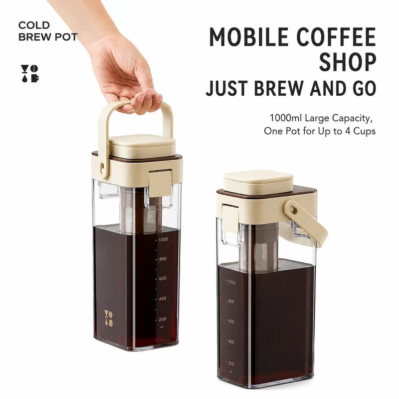 冷布魯咖啡 皮切爾 1000ml BPA 自由濾鏡 杏仁/ 白: 手機店
