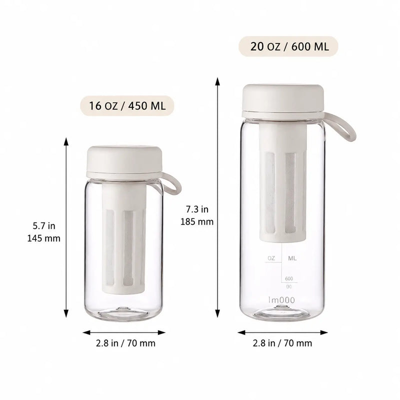 冷布魯因弗澤爾瓶450/600ml 玻璃茶咖啡泡:尺寸450ml 600ml