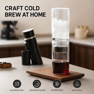 Ice drip coffee maker with borosilicate glass, adjustable drip rate and 300-mesh filter