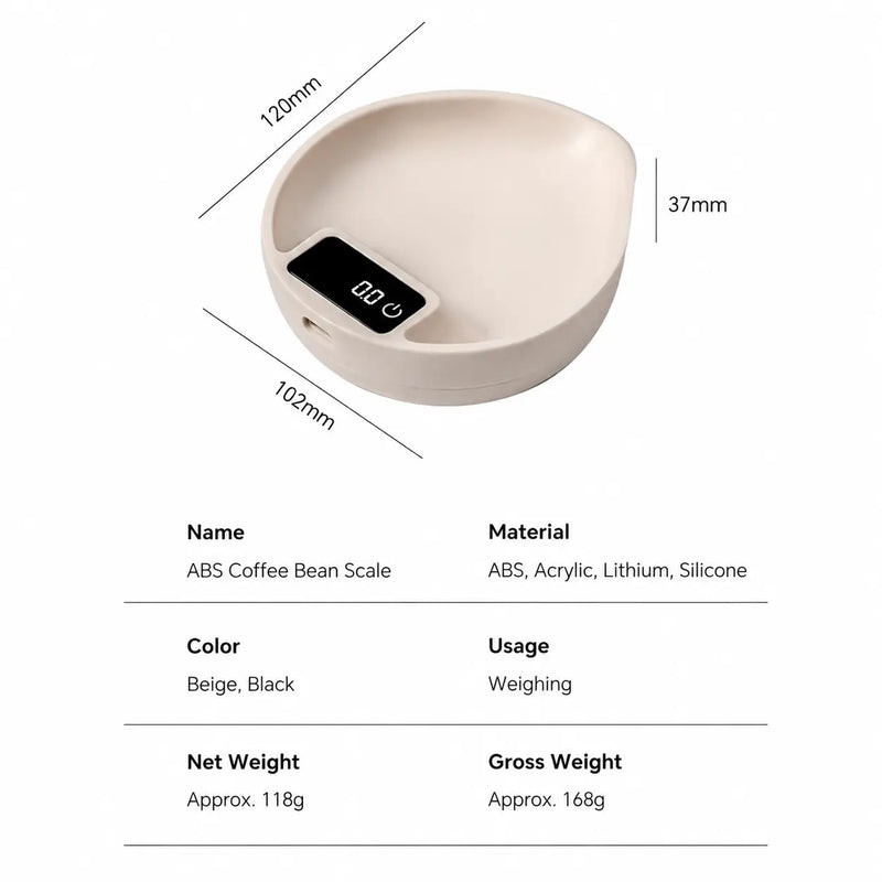 咖啡豆比例 Scoop 迷你數位點點擊工具 Beige/ Black:尺寸材料 beige black