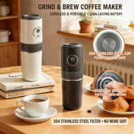 Yozcoffee 黑白手提式電力咖啡磨坊和釀造廠