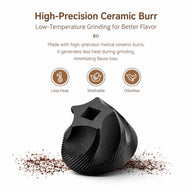 電子咖啡 磨坊 40 設置 陶瓷 Burr 可充電:陶瓷 磨坊 特色
