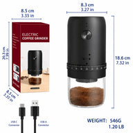 電力咖啡 格子 40 設定 陶瓷 Burr 可充電: 尺寸 USB- C 重量