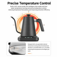 智能電子 Gooseneck Kettle, 0. 9L±1°C 控制: 溫度精確的溫度溫度
