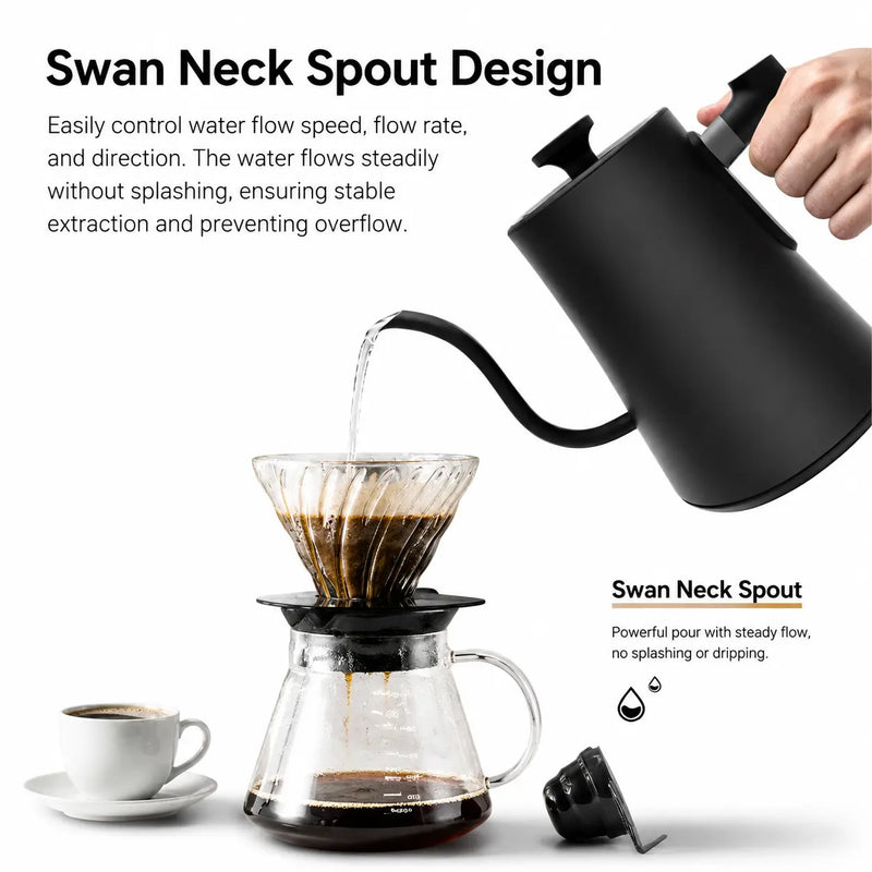 智能電子 Gooseneck Kettle, 0. 9L±1°C 控制:溫度天鵝脖子的噴出