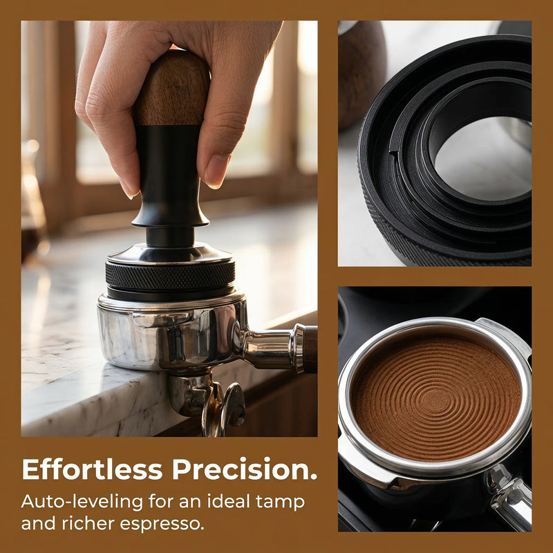 Espresso Tamper 51/53/58mm 胡桃木常量力:58mm 交替角度全長