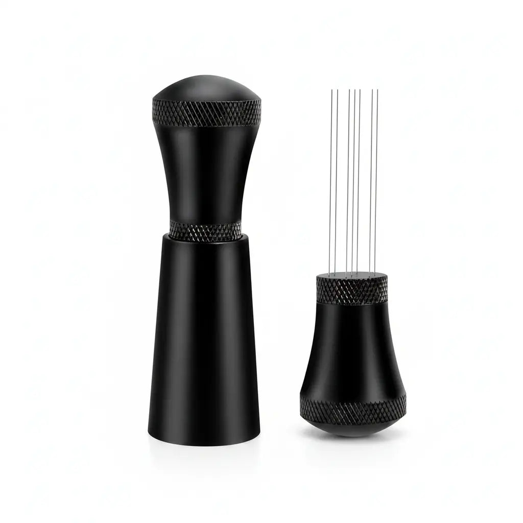 WDT Espresso 分配工具 7- Needle 鋁合金: yozcoffee wdt 咖啡分配工具 7 針銀 b 01