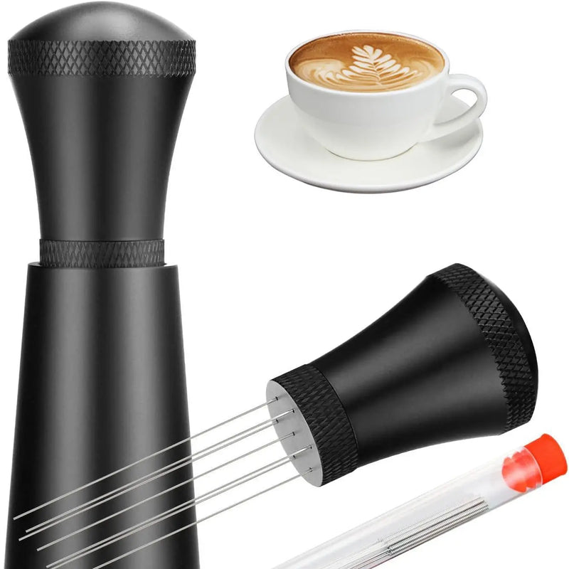 WDT Espresso 分配工具 7- Needle 鋁合金: yozcoffee wdt 咖啡分配工具 7 針銀 b 02