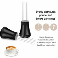 WDT Espresso 分配工具 7- Needle 鋁合金: yozcoffee wdt 咖啡分配工具 7 針銀 b 06 even